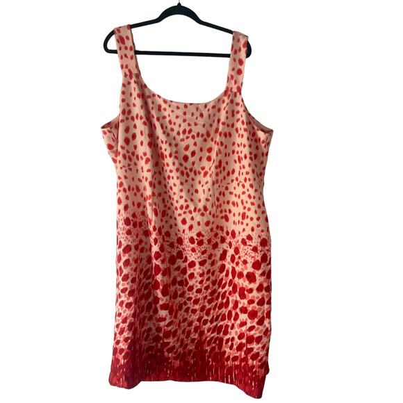 Dana‎ Kay Women's Plus Size 24W Pink Red Spot Midi Dress - Picture 1 of 9
